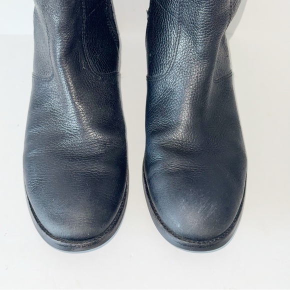 Tory Burch Selden Tall Riding Boots 8.5 Equestrian Black Leather Stretch Scuba - Picture 7 of 16